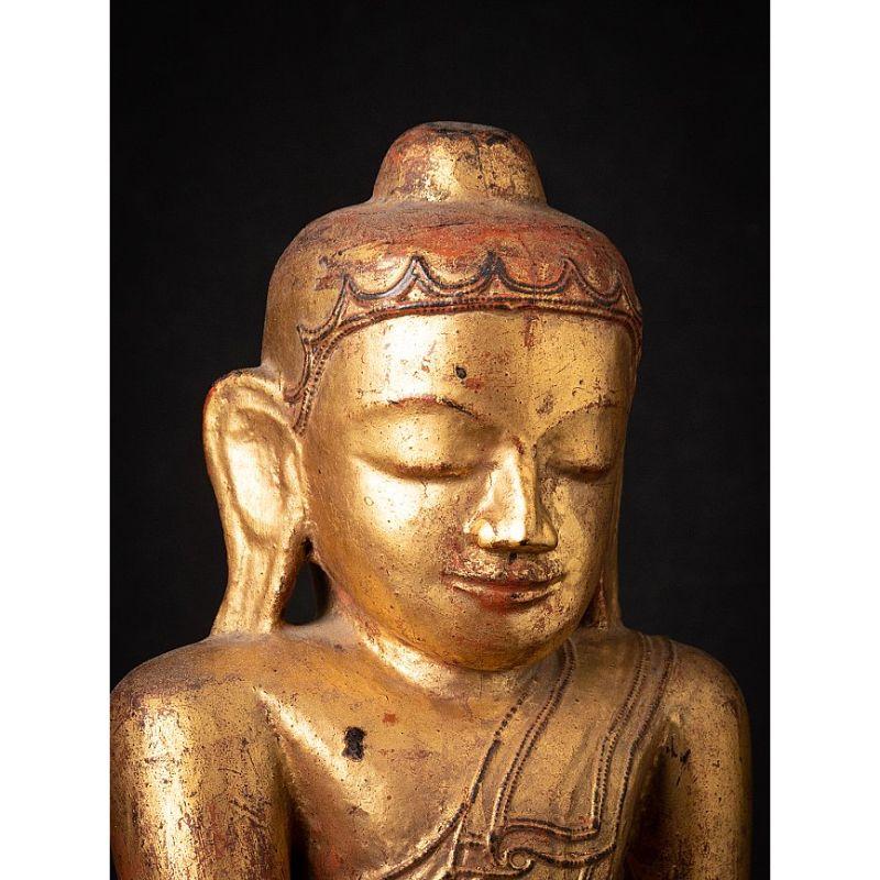 Antique Wooden Burmese Shan Buddha from Burma For Sale 4