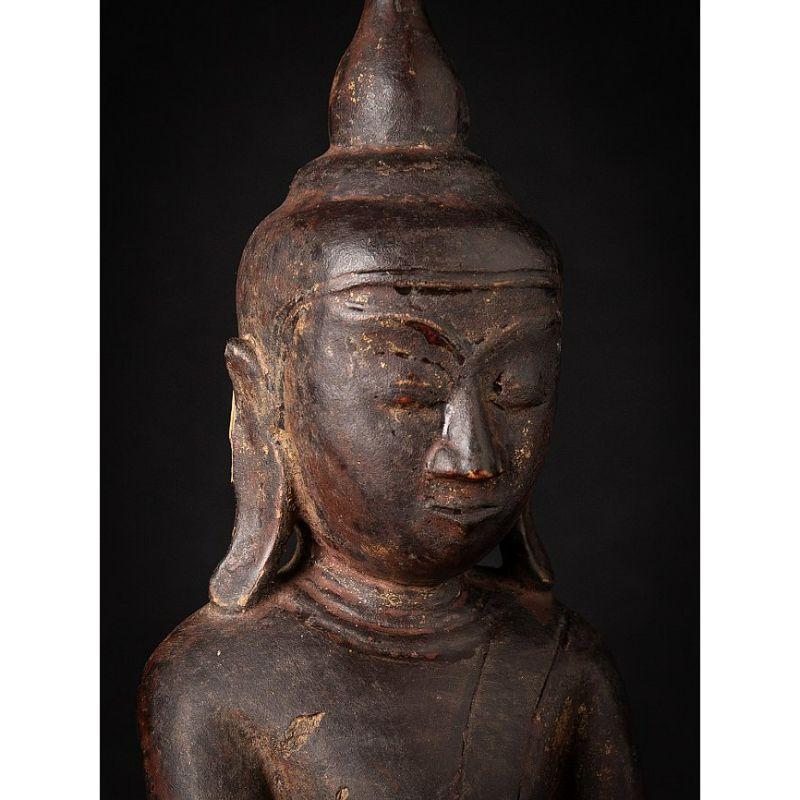 Antique wooden Burmese Shan Buddha from Burma For Sale 3