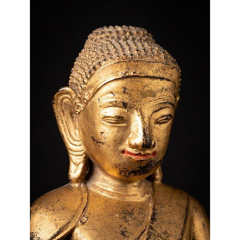 Antique Wooden Burmese Shan Buddha from Burma For Sale 4