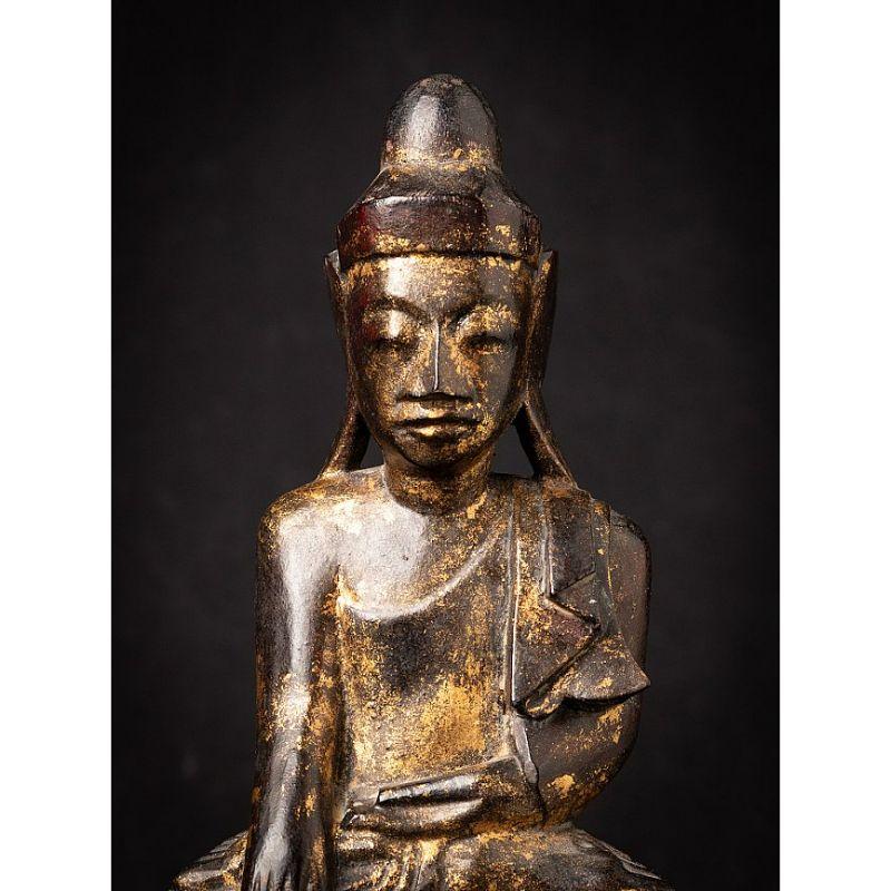 Antique wooden Burmese Shan Buddha from Burma For Sale 4