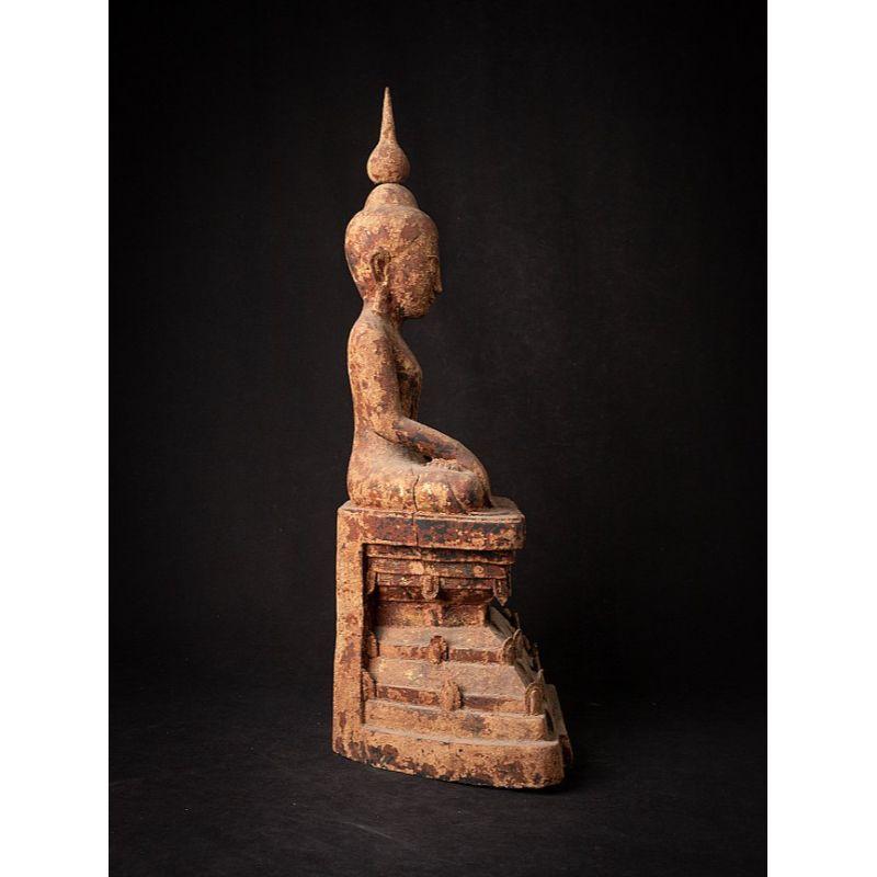 Bouddha birman Shan ancien en bois de Birmanie en vente 4