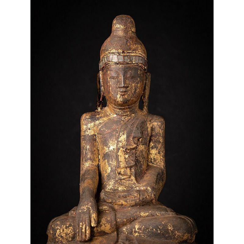Antique Wooden Burmese Shan Buddha from Burma For Sale 5