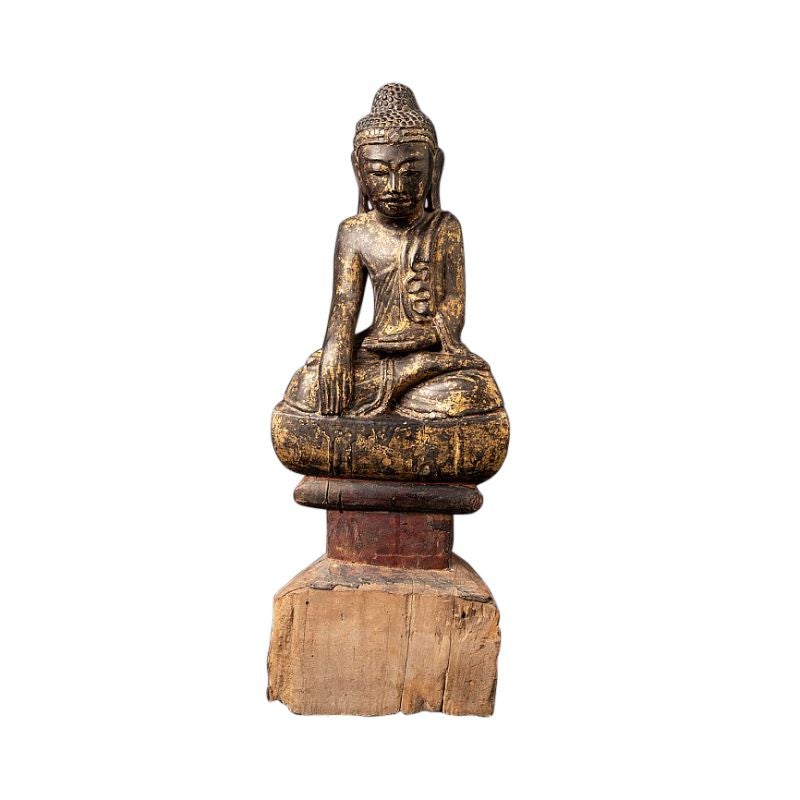 Antique Wooden Burmese Shan Buddha from, Burma For Sale