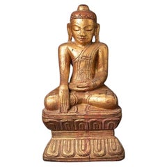 Antique Wooden Burmese Shan Buddha from Burma