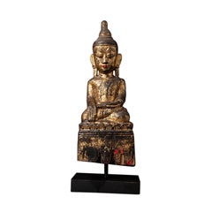 Antique wooden Burmese Shan Buddha from Burma