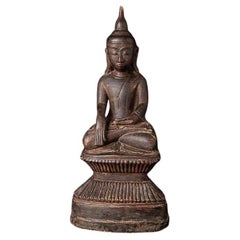 Antique wooden Burmese Shan Buddha from Burma