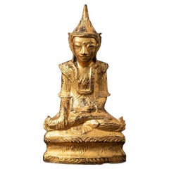 Antique Wooden Burmese Shan Buddha from Burma