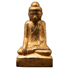 Antique wooden Burmese Shan Buddha from Myanmar