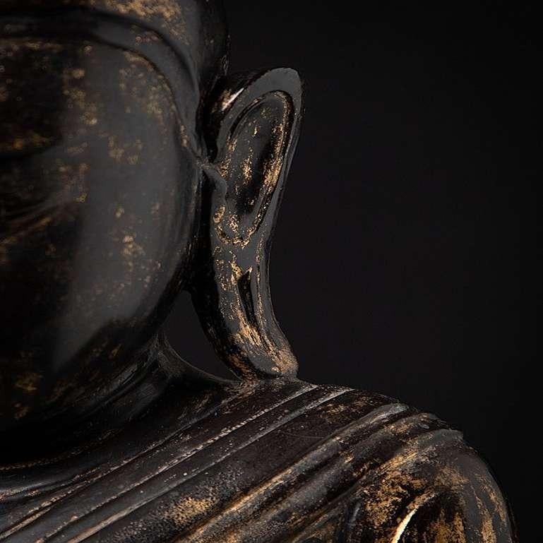 Antique wooden Burmese Shan Buddha statue from Burma 12
