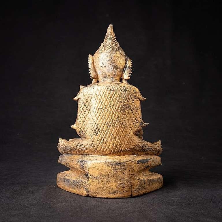 19th Century Antique Wooden Burmese Shan Buddha Statue from Burma For Sale