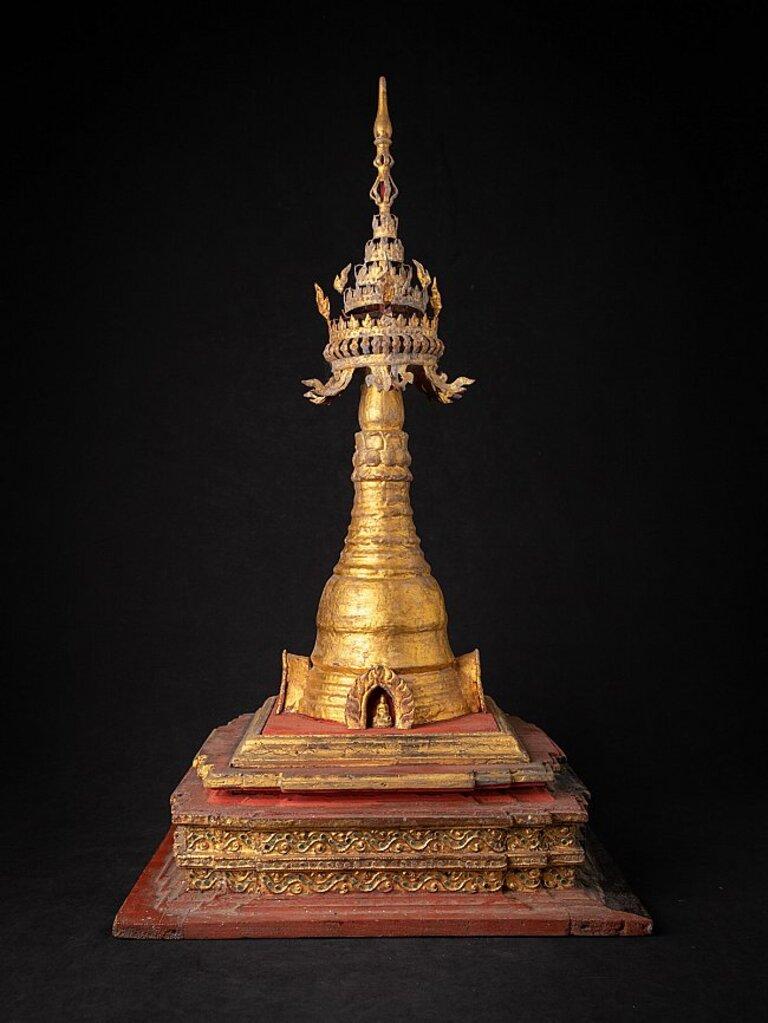 Antique Wooden Burmese Stupa from Burma For Sale 15