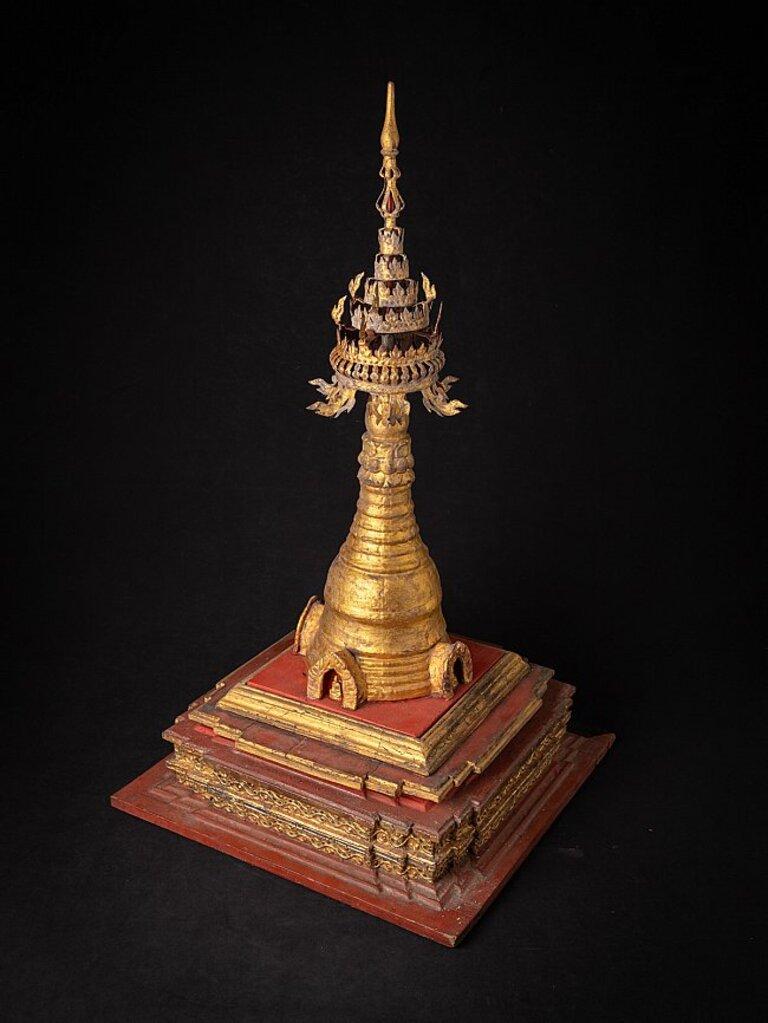 Antique Wooden Burmese Stupa from Burma For Sale 3