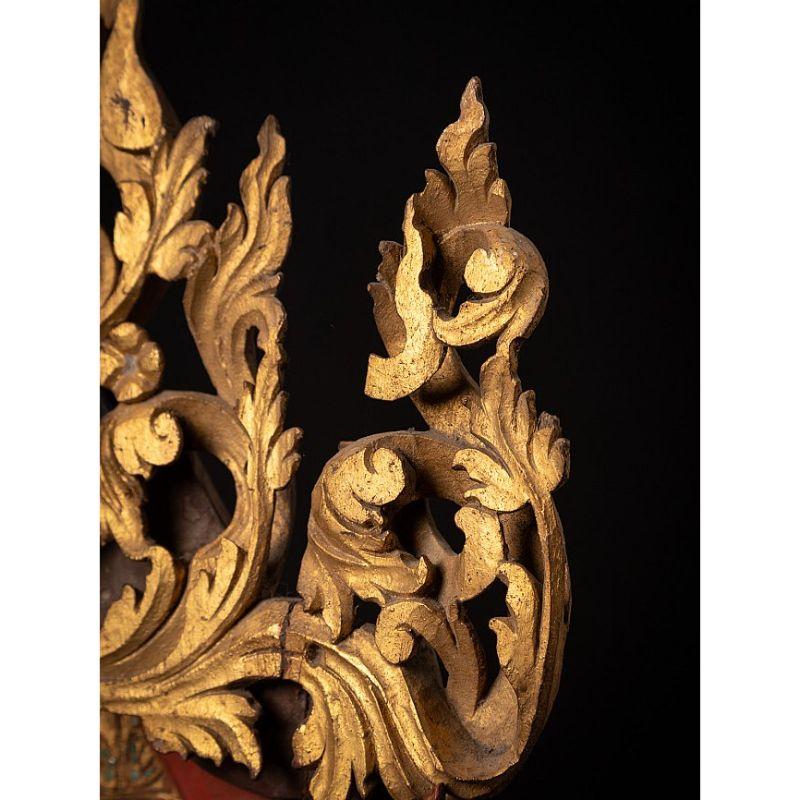 Panneau de temple birman ancien en bois de Birmanie en vente 6