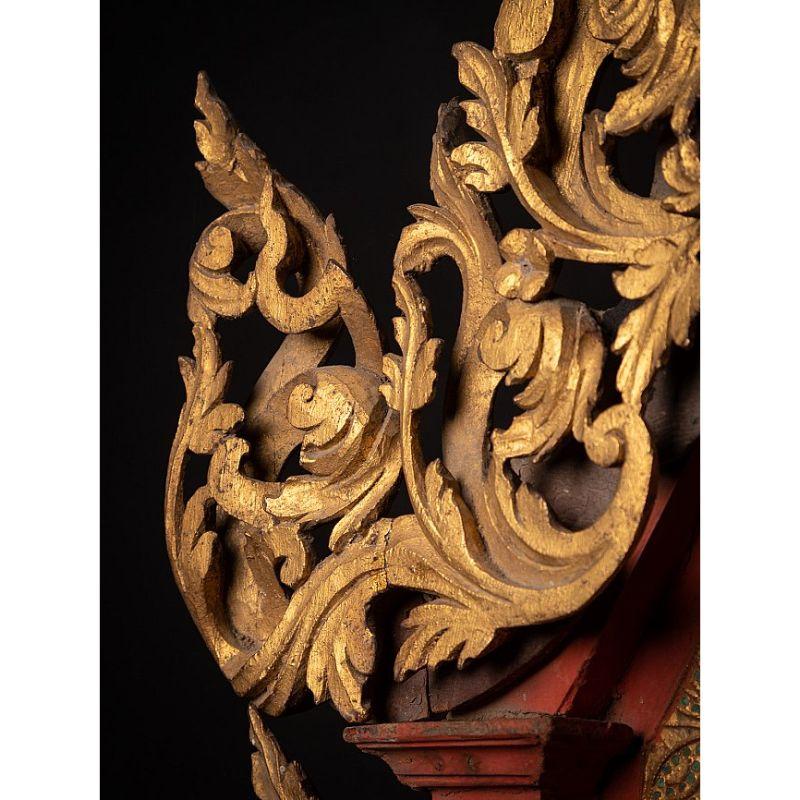 Panneau de temple birman ancien en bois de Birmanie en vente 8