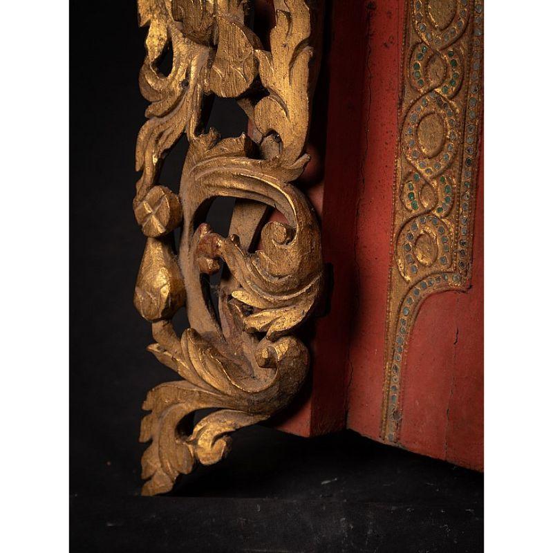 Antique Wooden Burmese Temple Panel from Burma For Sale 10