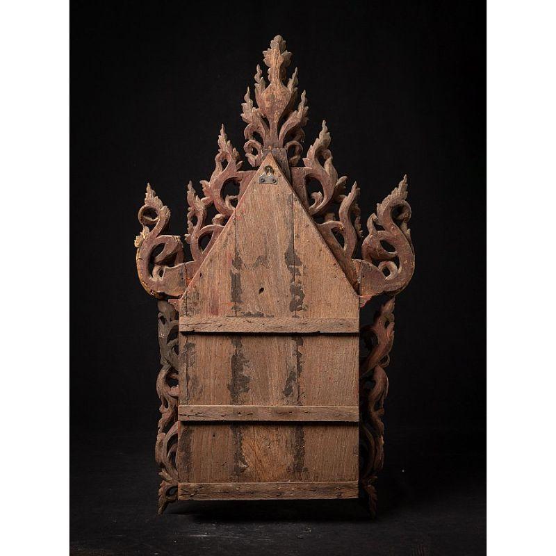 19th Century Antique Wooden Burmese Temple Panel from Burma For Sale