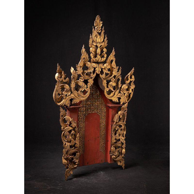 Panneau de temple birman ancien en bois de Birmanie en vente 1