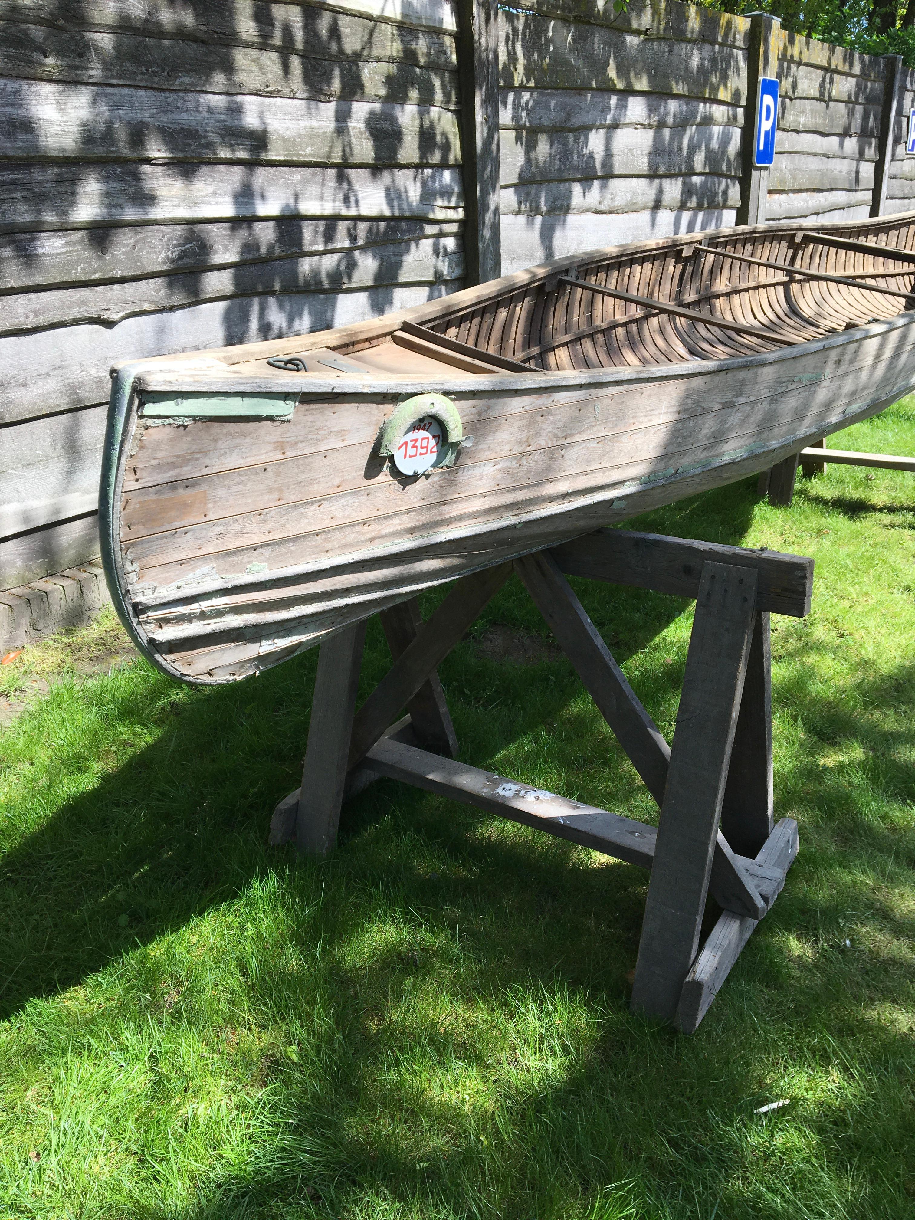 Antique Wooden Canoe, 1947 For Sale 3
