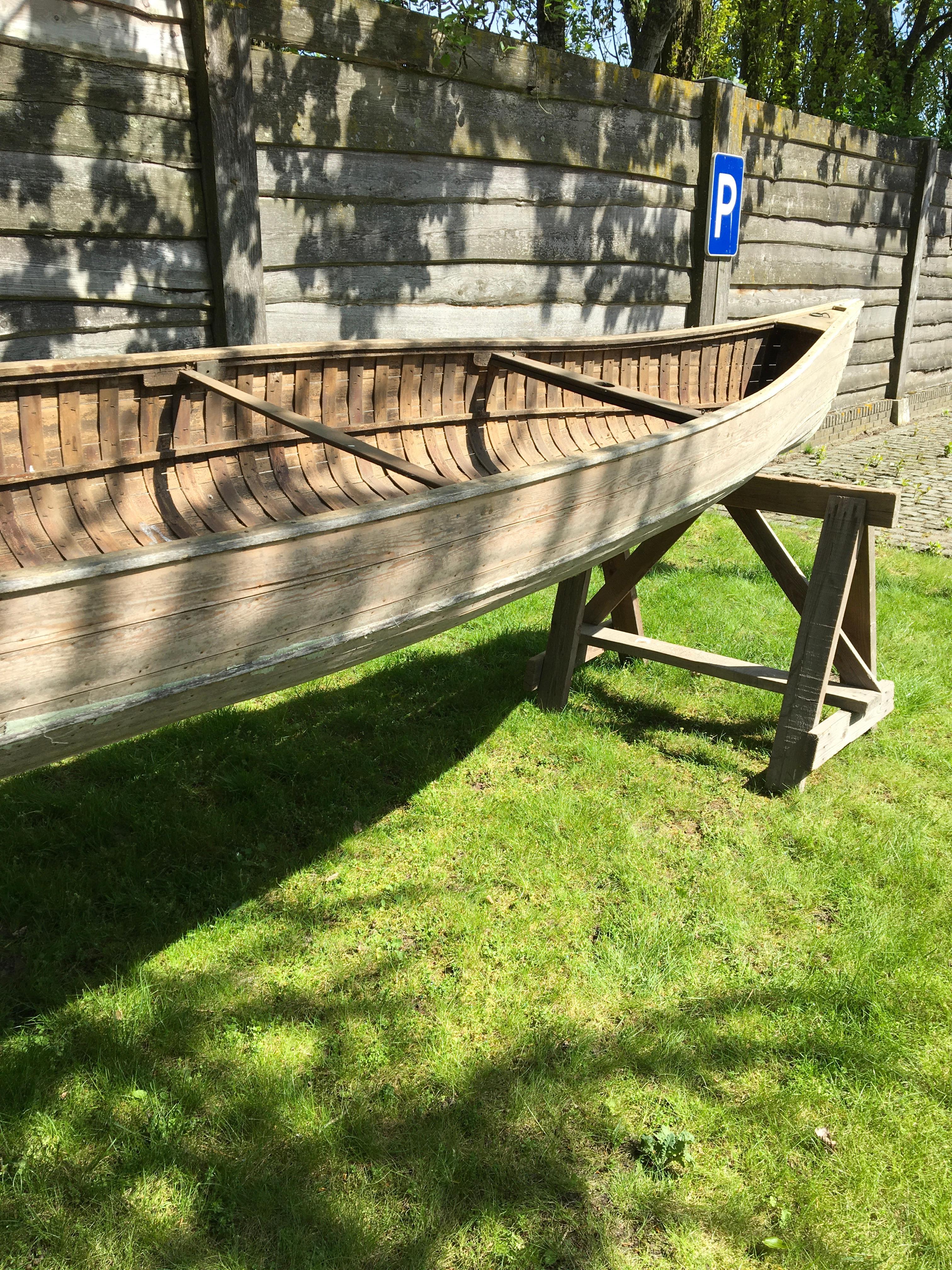 Antique Wooden Canoe, 1947 For Sale 4