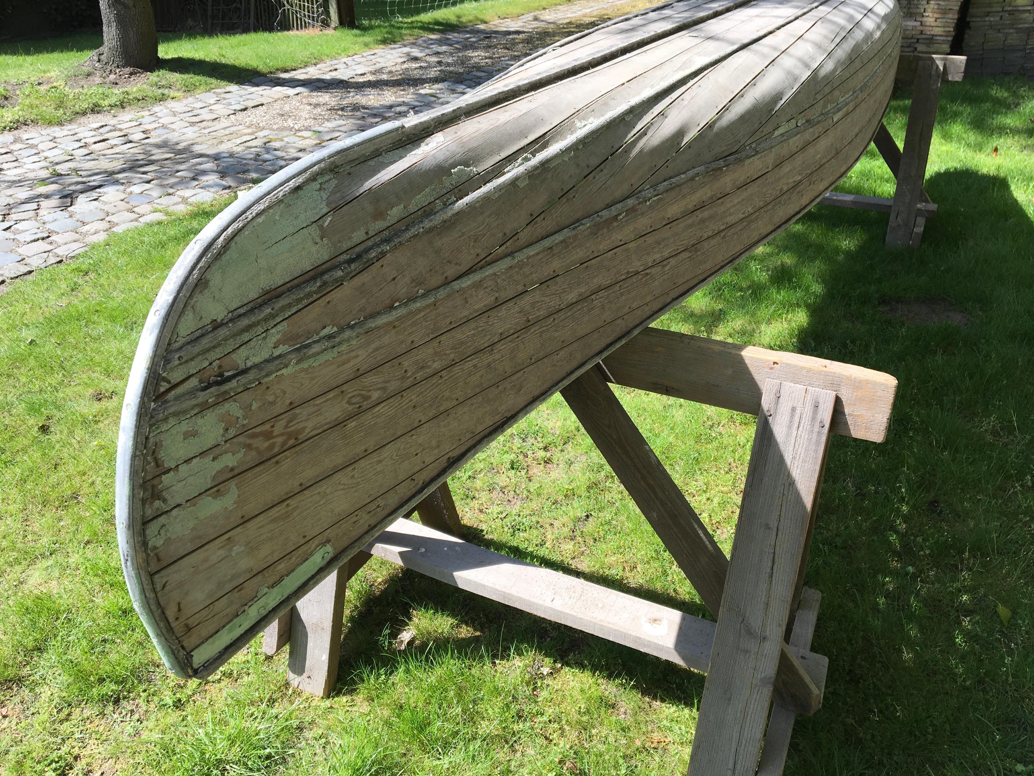 Antique Wooden Canoe, 1947 For Sale 9