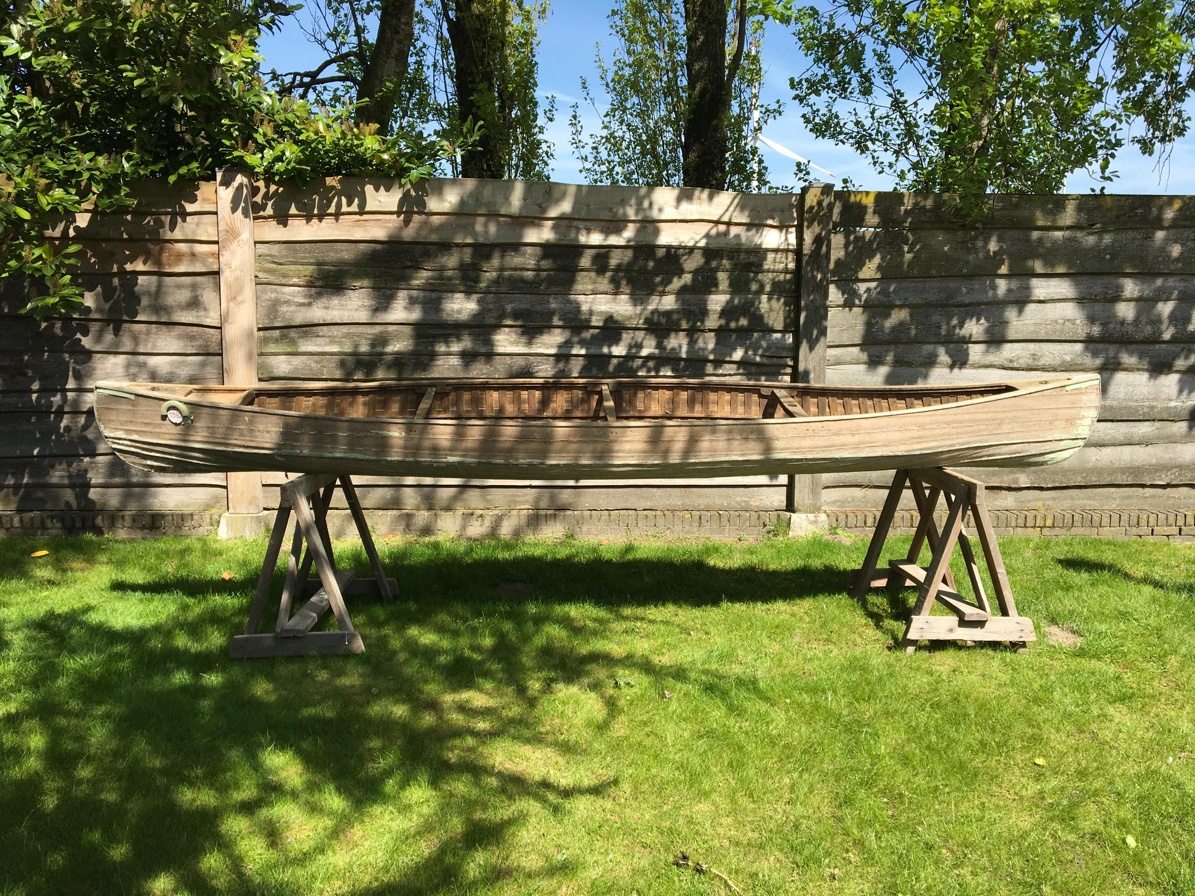Antique Wooden Canoe, 1947 For Sale 11