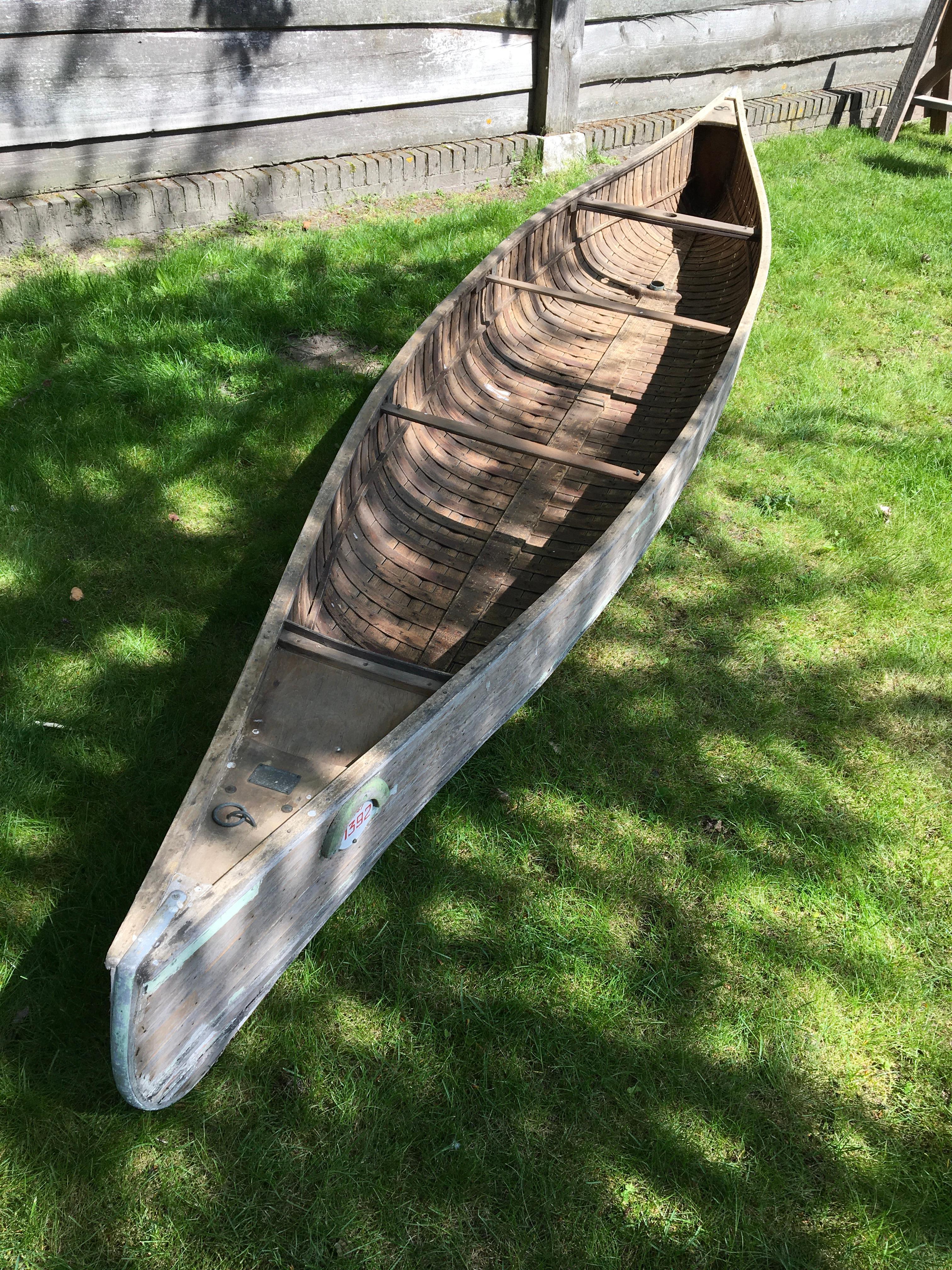 old wooden canoe