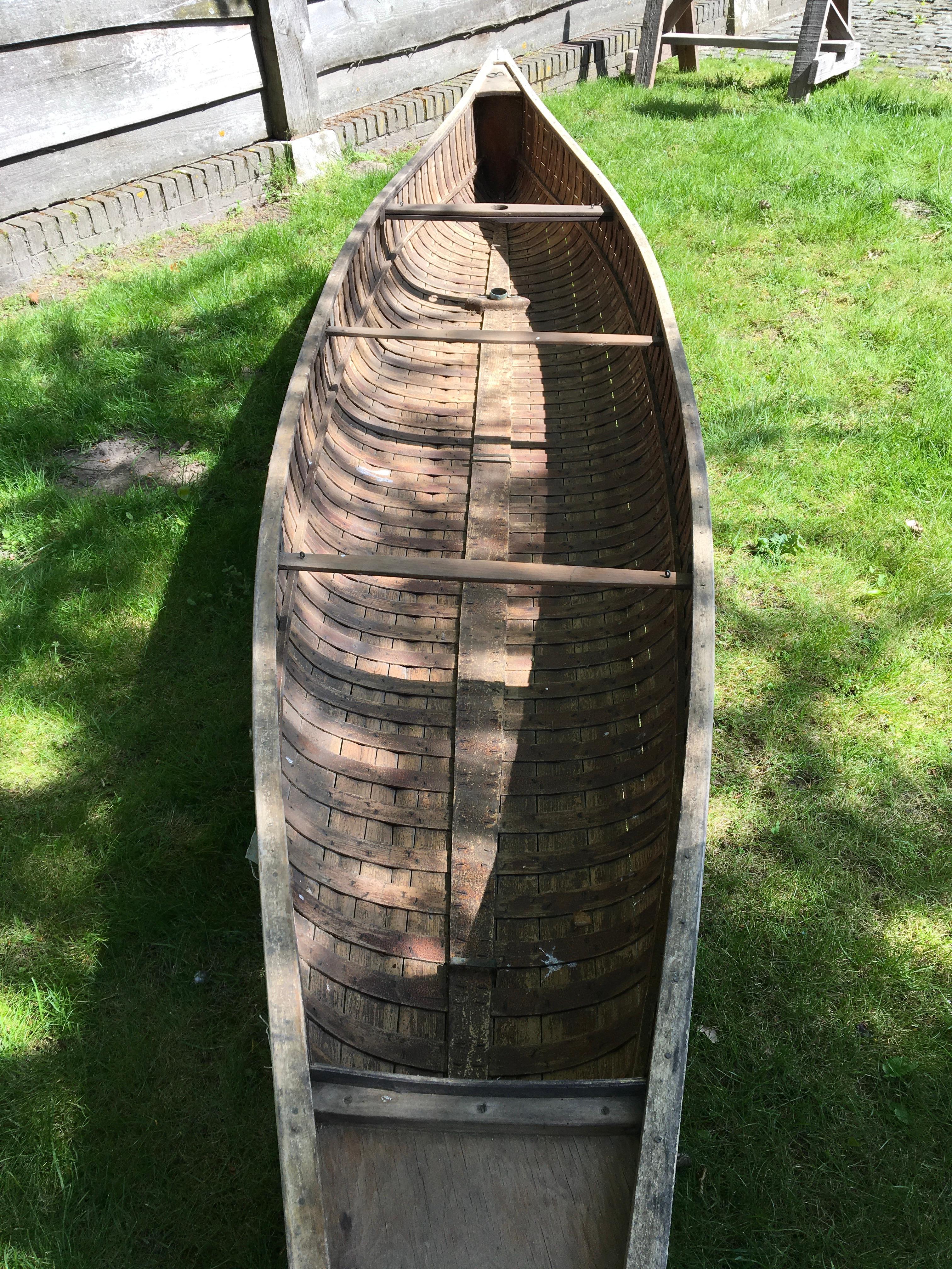 Arts and Crafts Antique Wooden Canoe, 1947 For Sale