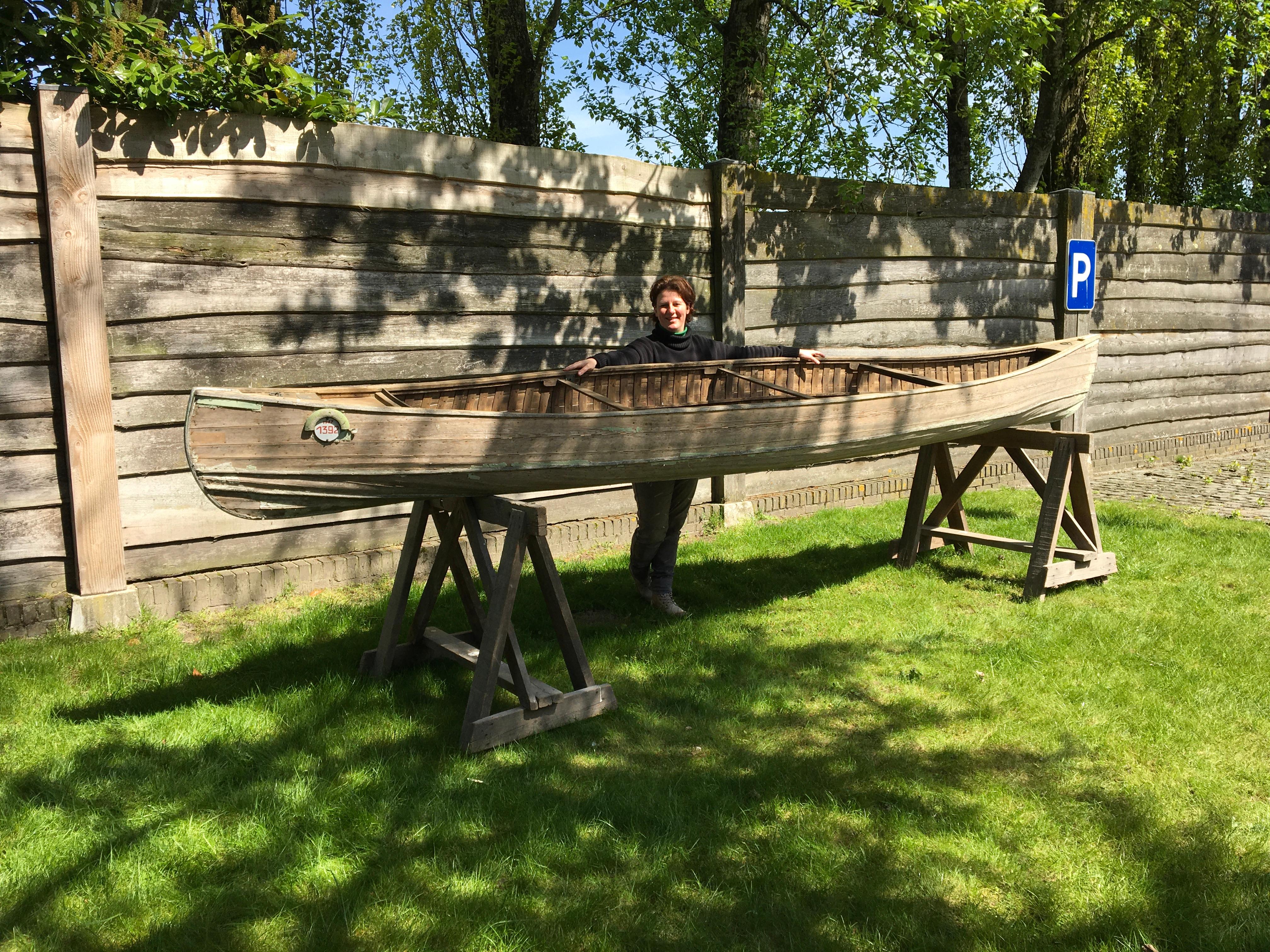 20th Century Antique Wooden Canoe, 1947 For Sale