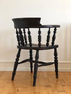 Sedia da capitano antica in legno Danimarca