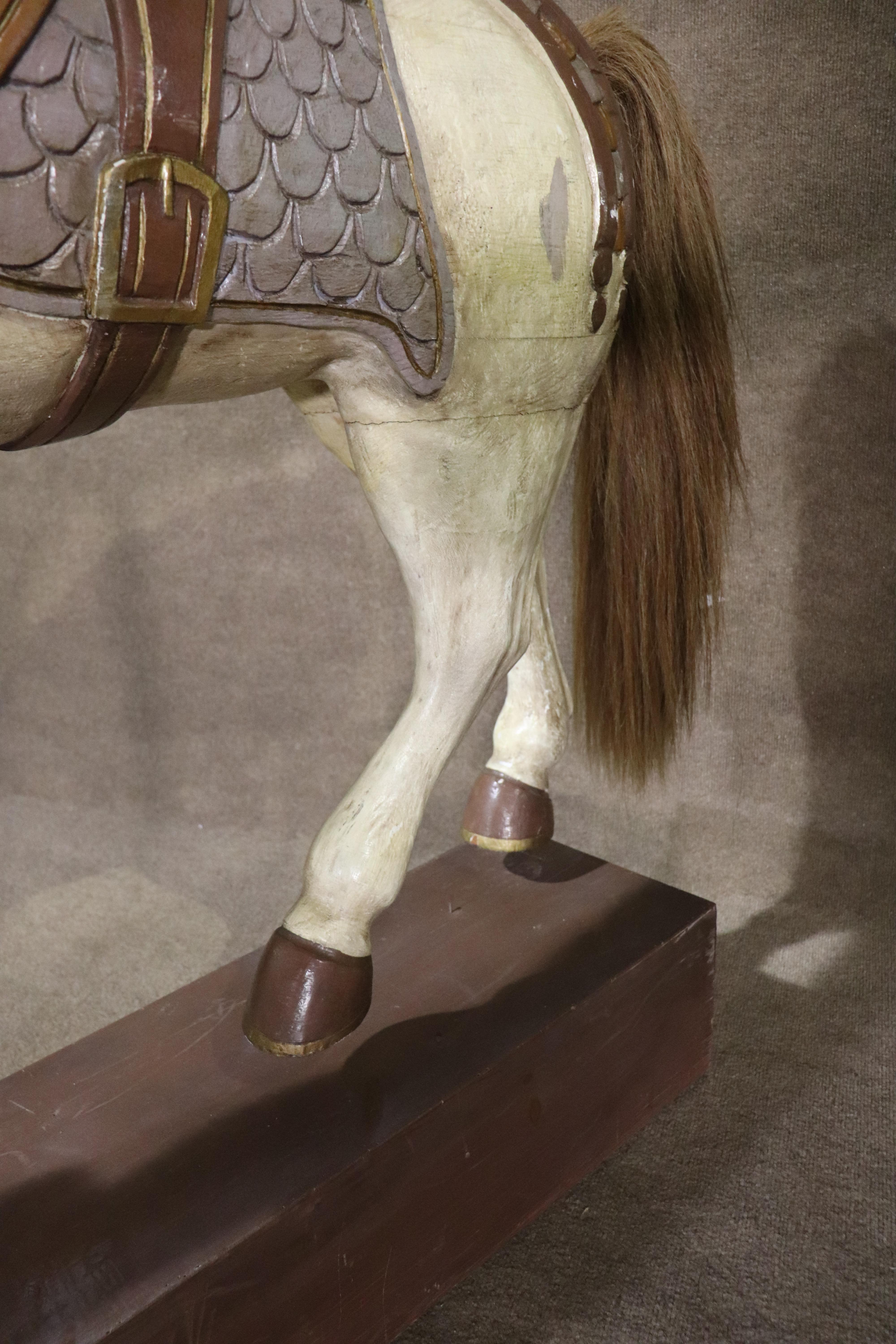 Antique Wooden Carousel Horse For Sale 6