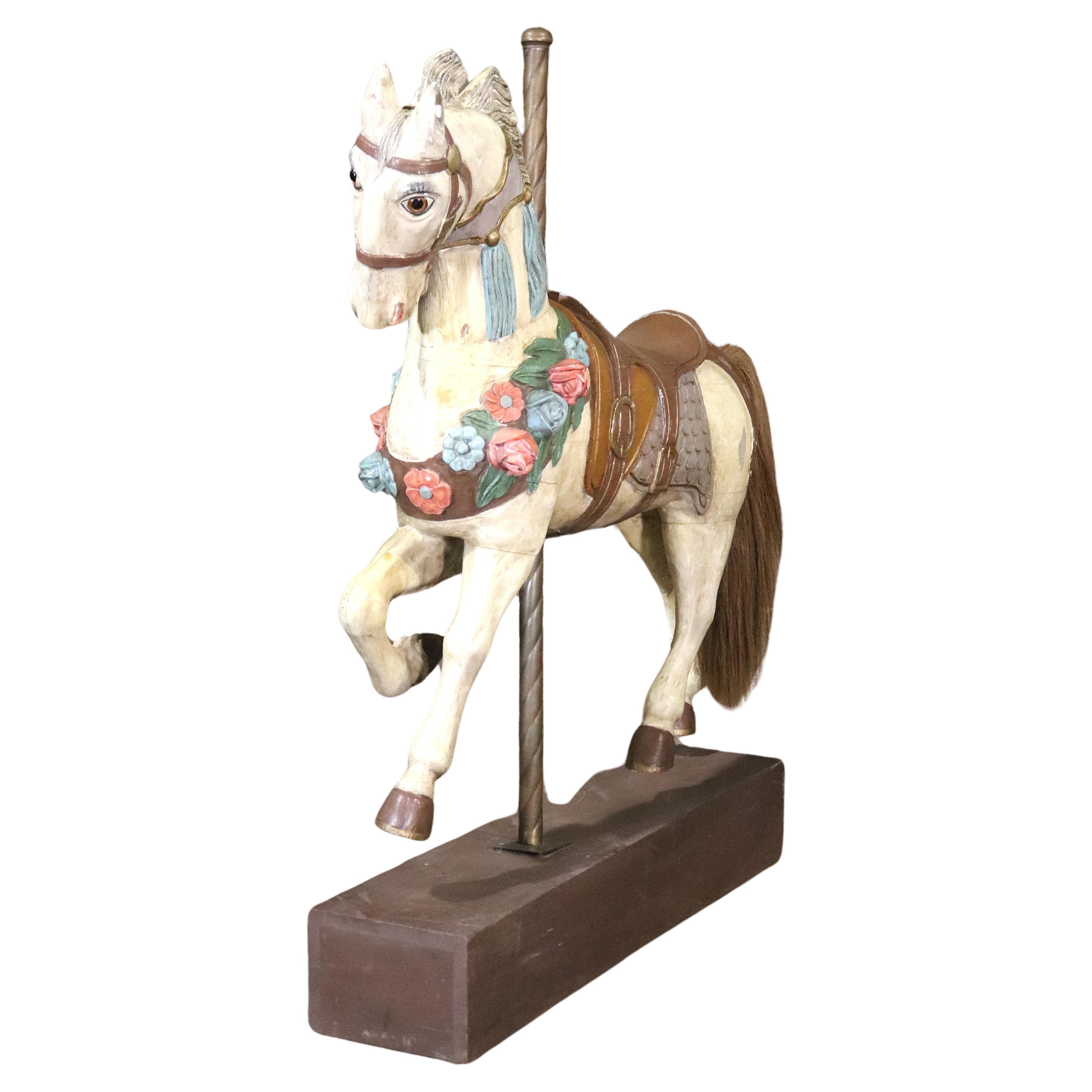 Antique Wooden Carousel Horse For Sale