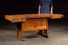 Antique Wooden Carpenter's Workbench