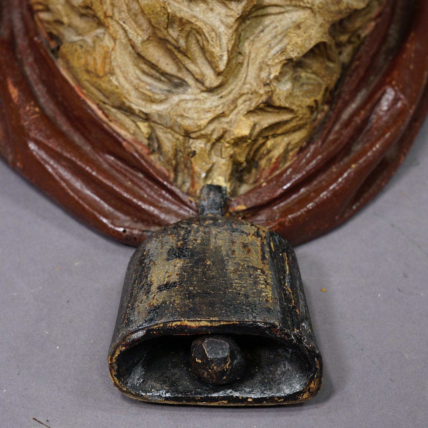 Late 19th Century Antique Wooden Carved Black Forest Mouflon Head ca. 1880s For Sale