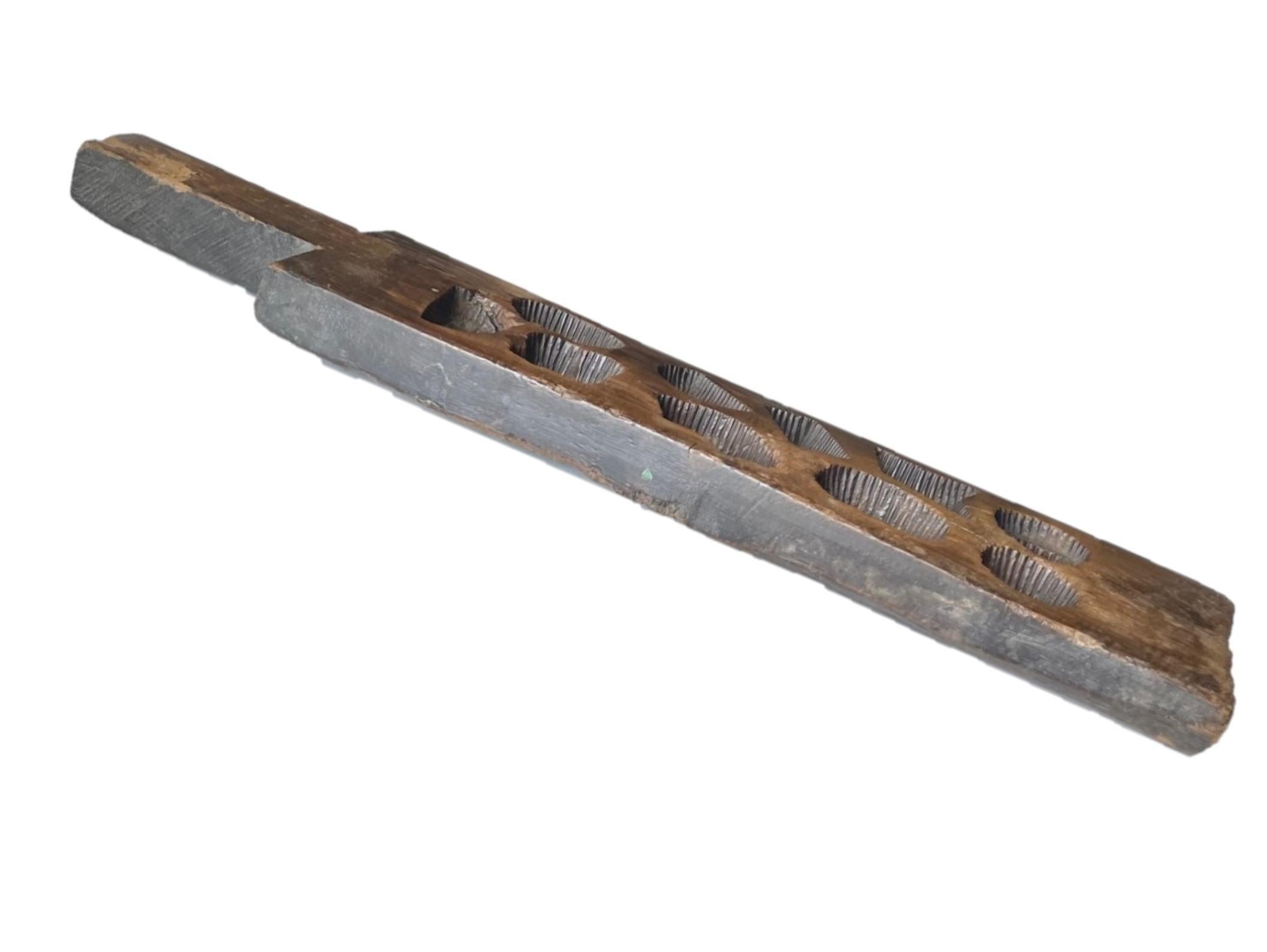 Inconnu Antique moule à sucre en bois sculpté en érable du 18ème siècle