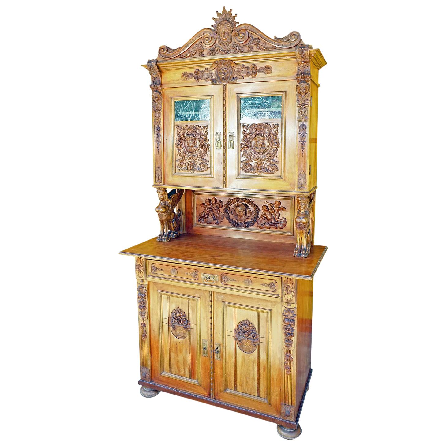 Continental Gothic Style TwoDoor Cupboard or Altar with Figural