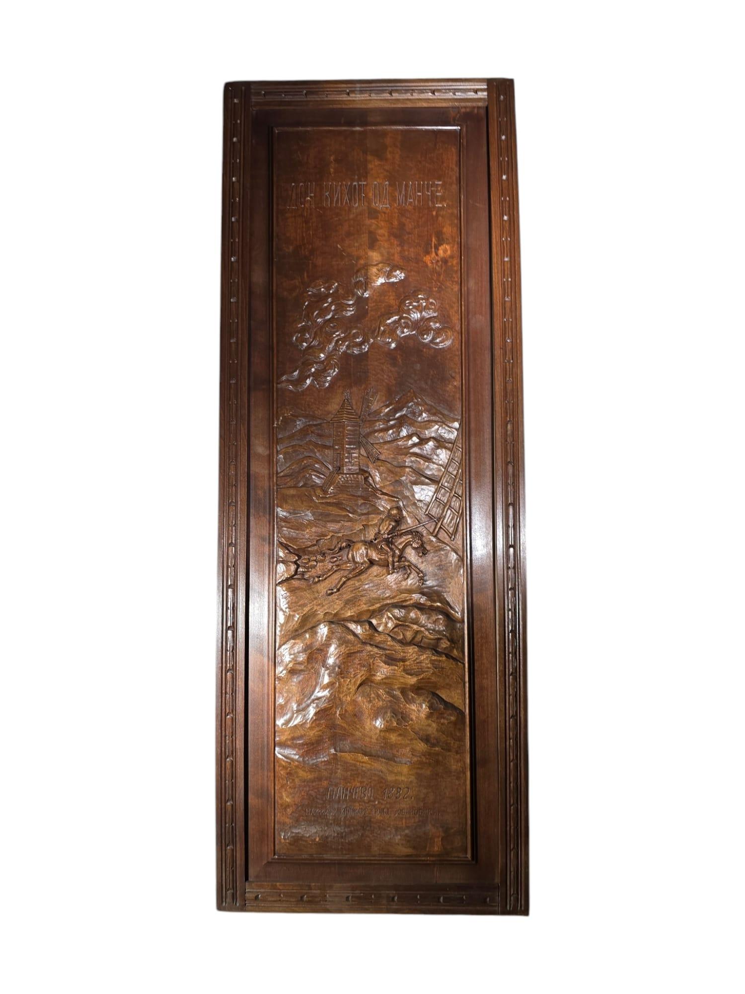Antica scultura in legno di Don Chisciotte - 1882 5