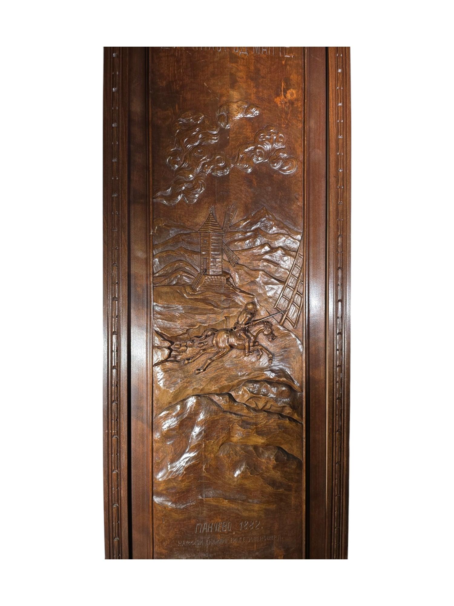 Antica scultura in legno di Don Chisciotte - 1882 6