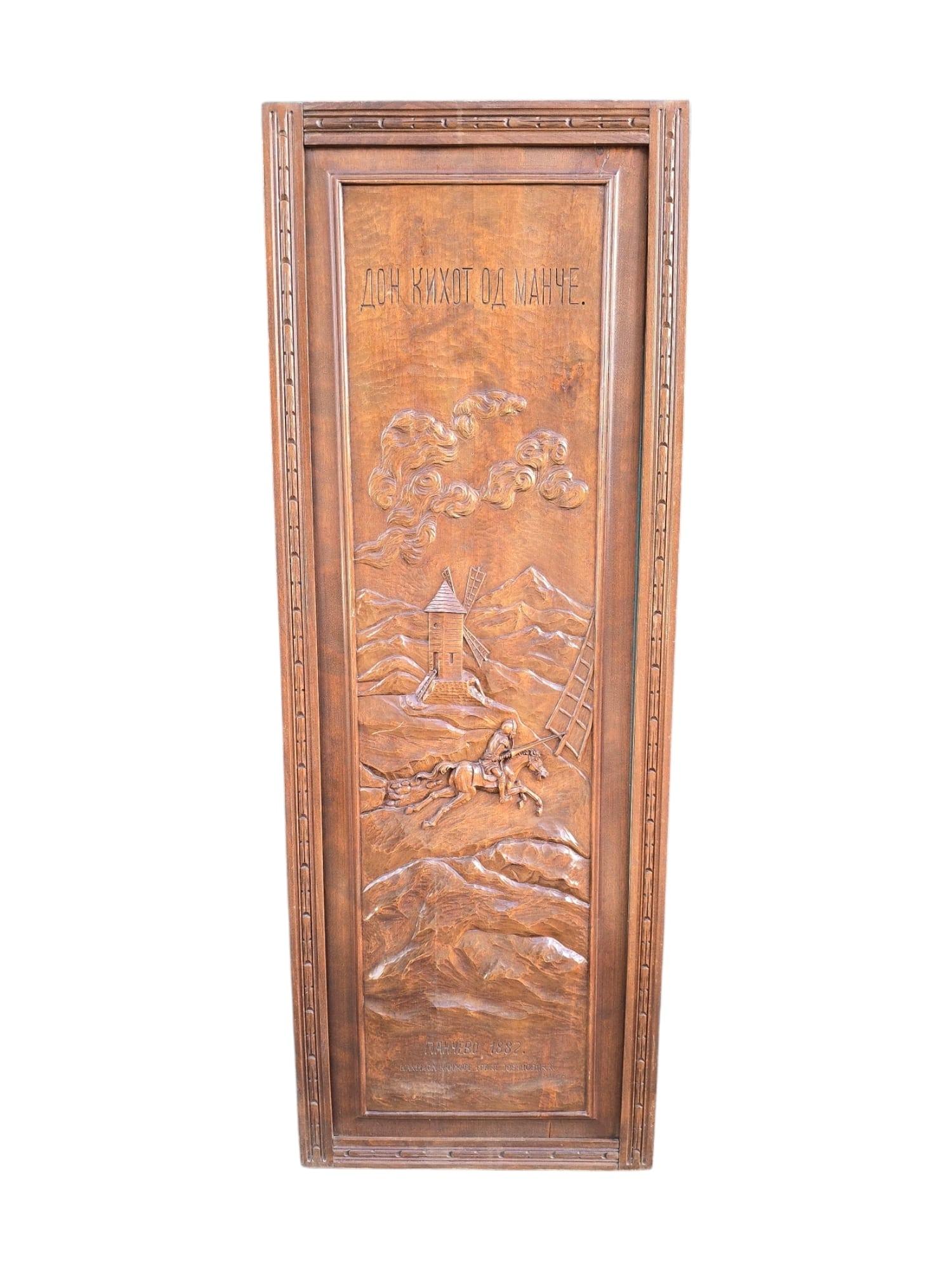 Antica scultura in legno di Don Chisciotte - 1882 9