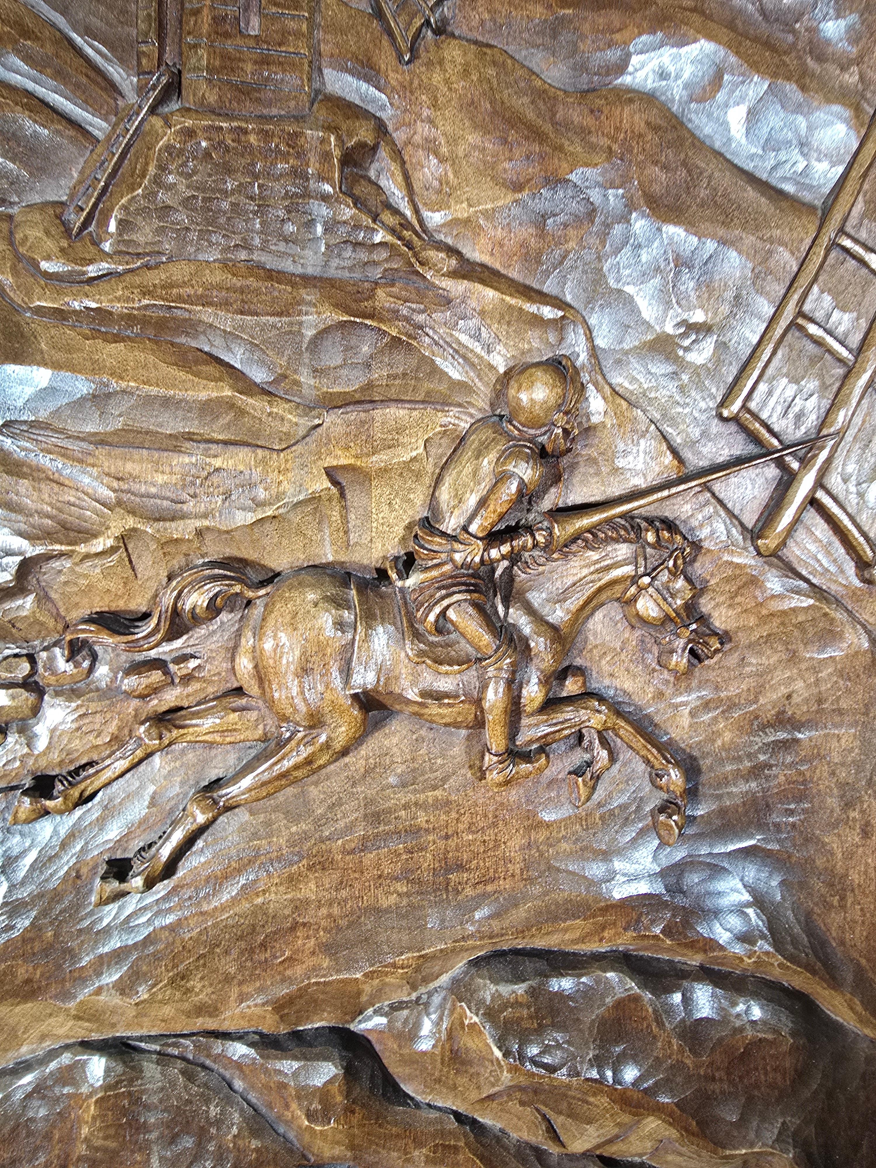 Antica scultura in legno di Don Chisciotte - 1882 3