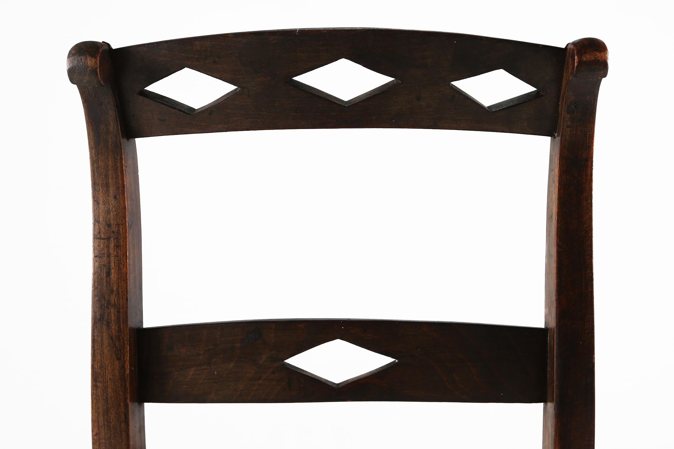 Wicker Antique wooden chair 1850 For Sale
