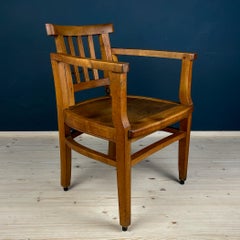 Antique wooden chair with a reclining back, Italy 1940s