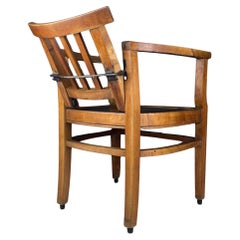 Antique wooden chair with a reclining back, Italy 1940s