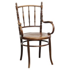 Antique Wooden Chair with Armrests