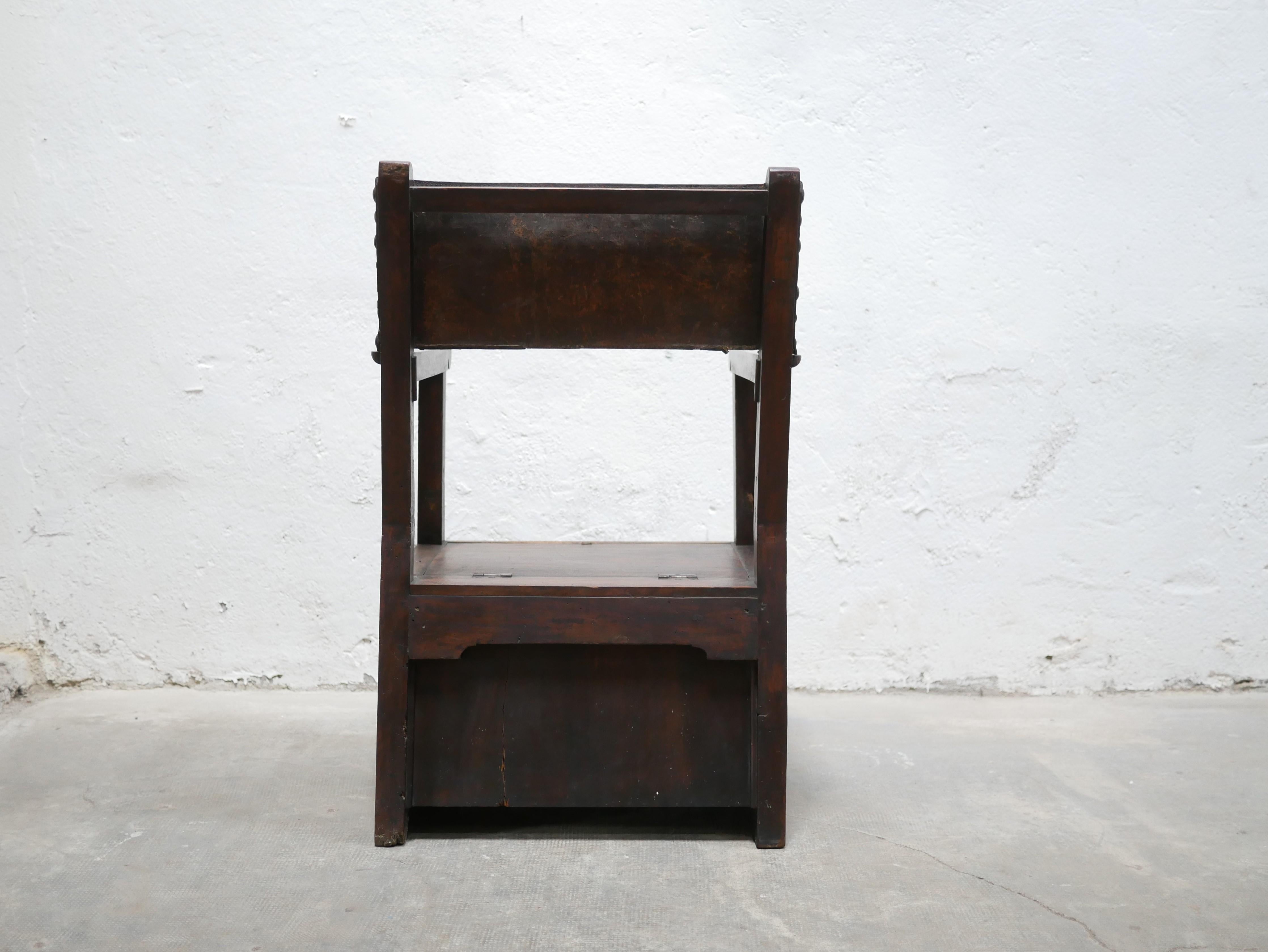 Antique Wooden Chest Armchair, 19th Century For Sale 9