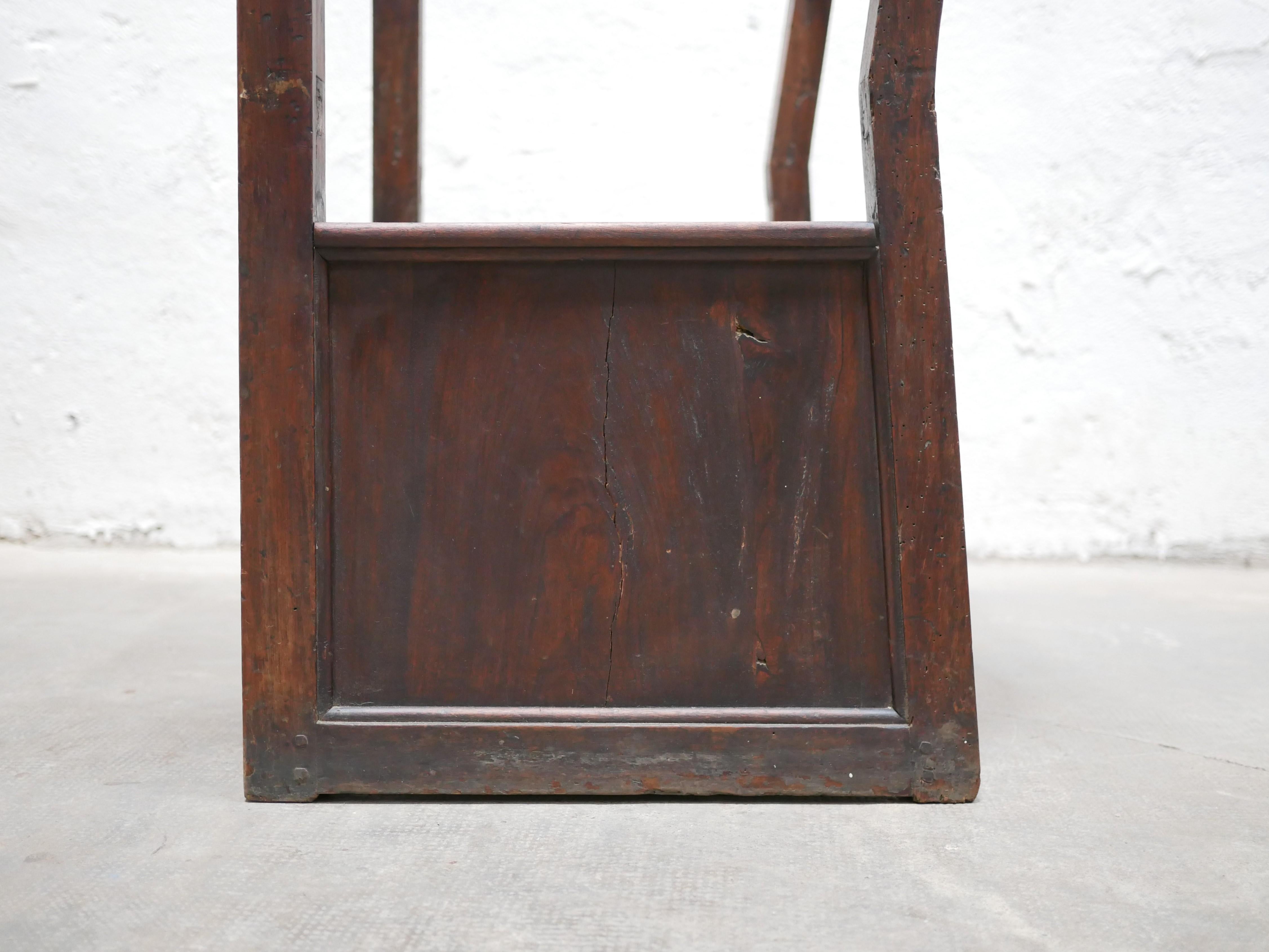 Fauteuil coffre en bois ancien, 19ème siècle en vente 5