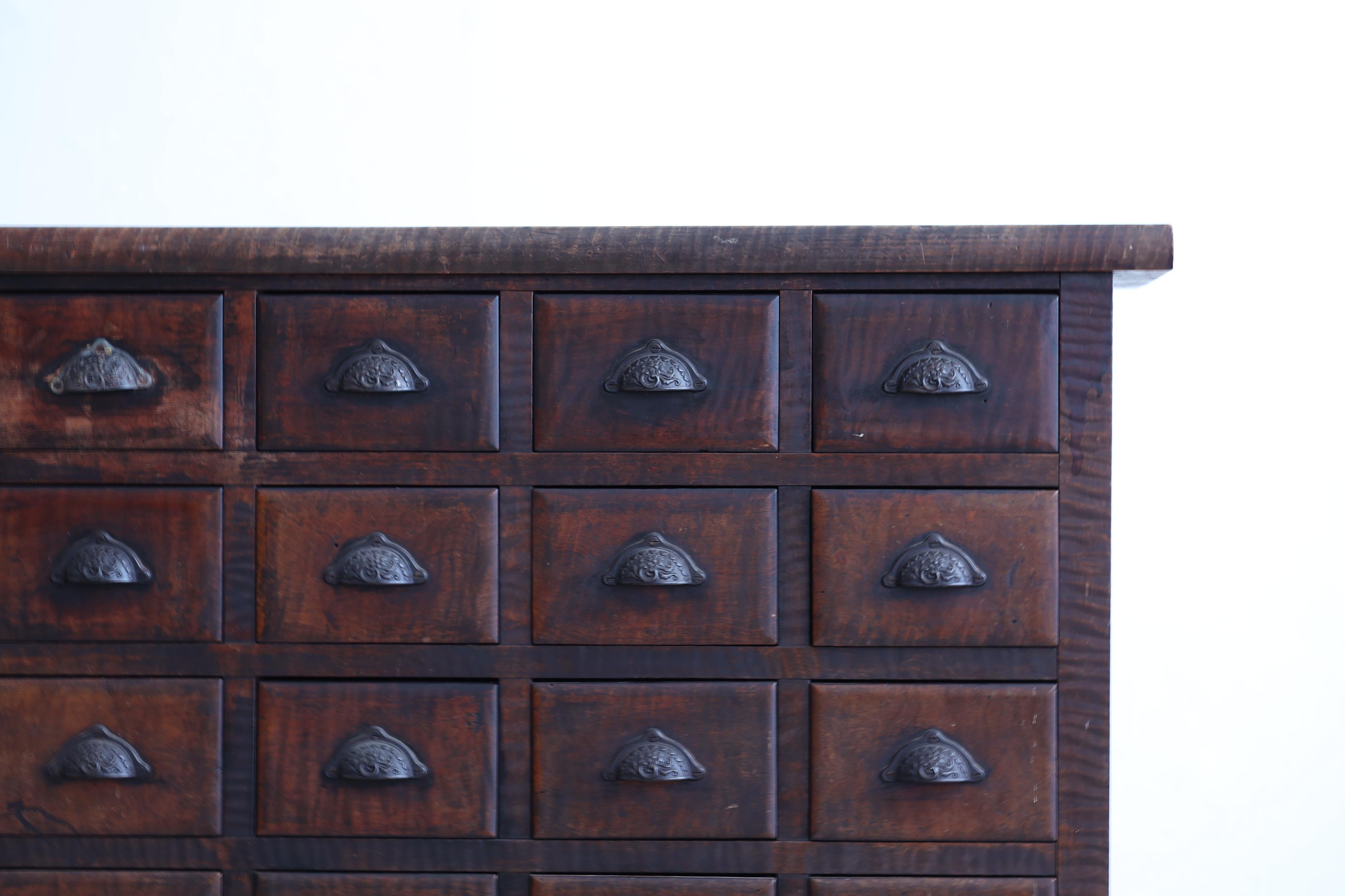 Japanese Antique Wooden Chest , Wabi Sabi, Japandi For Sale