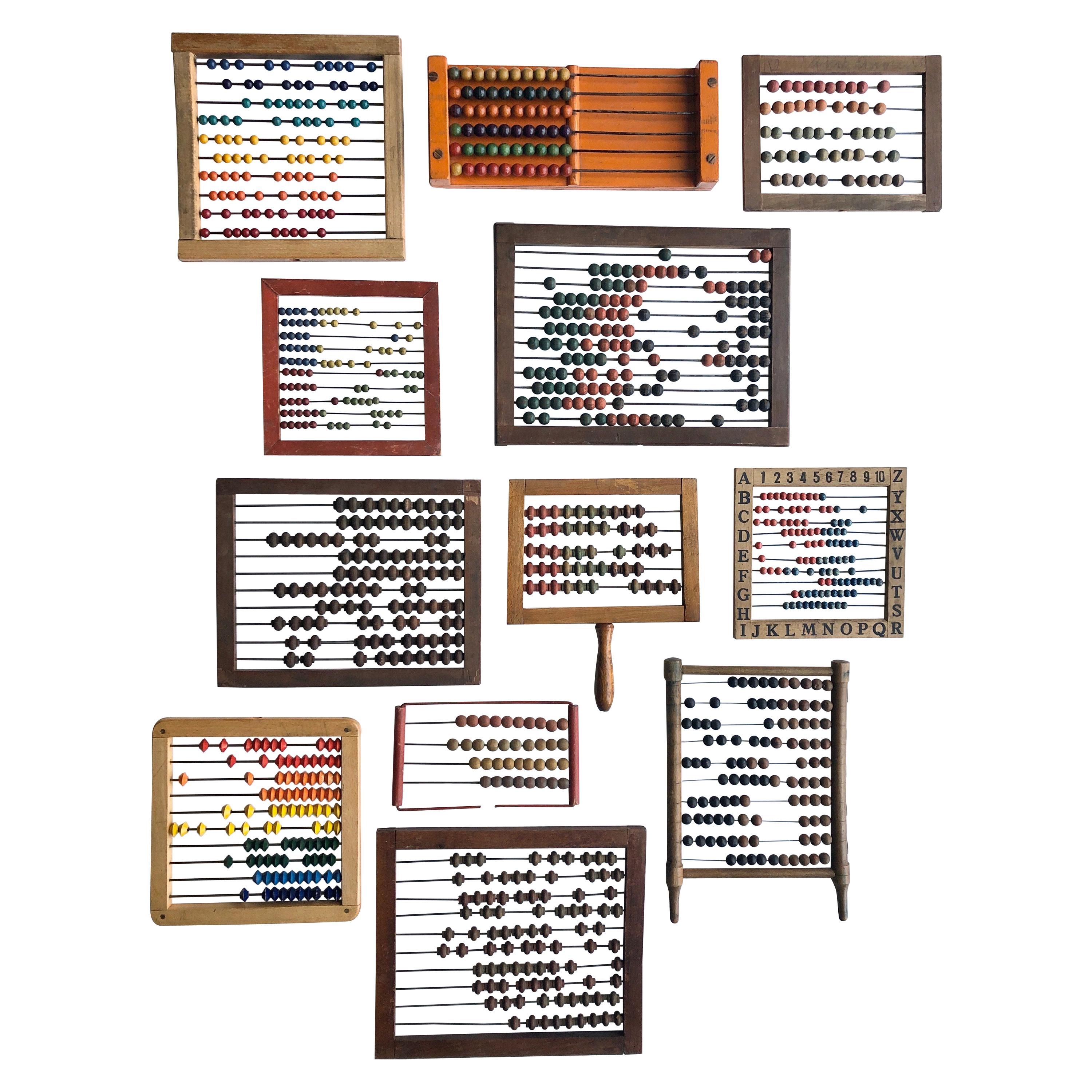 Antique Wooden Child's Abacus Collection in Different Shapes and Sizes ...