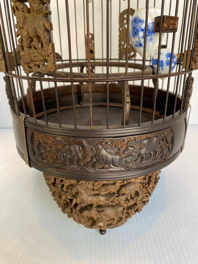 Antique Wooden Chinese Bird Cage at 1stDibs