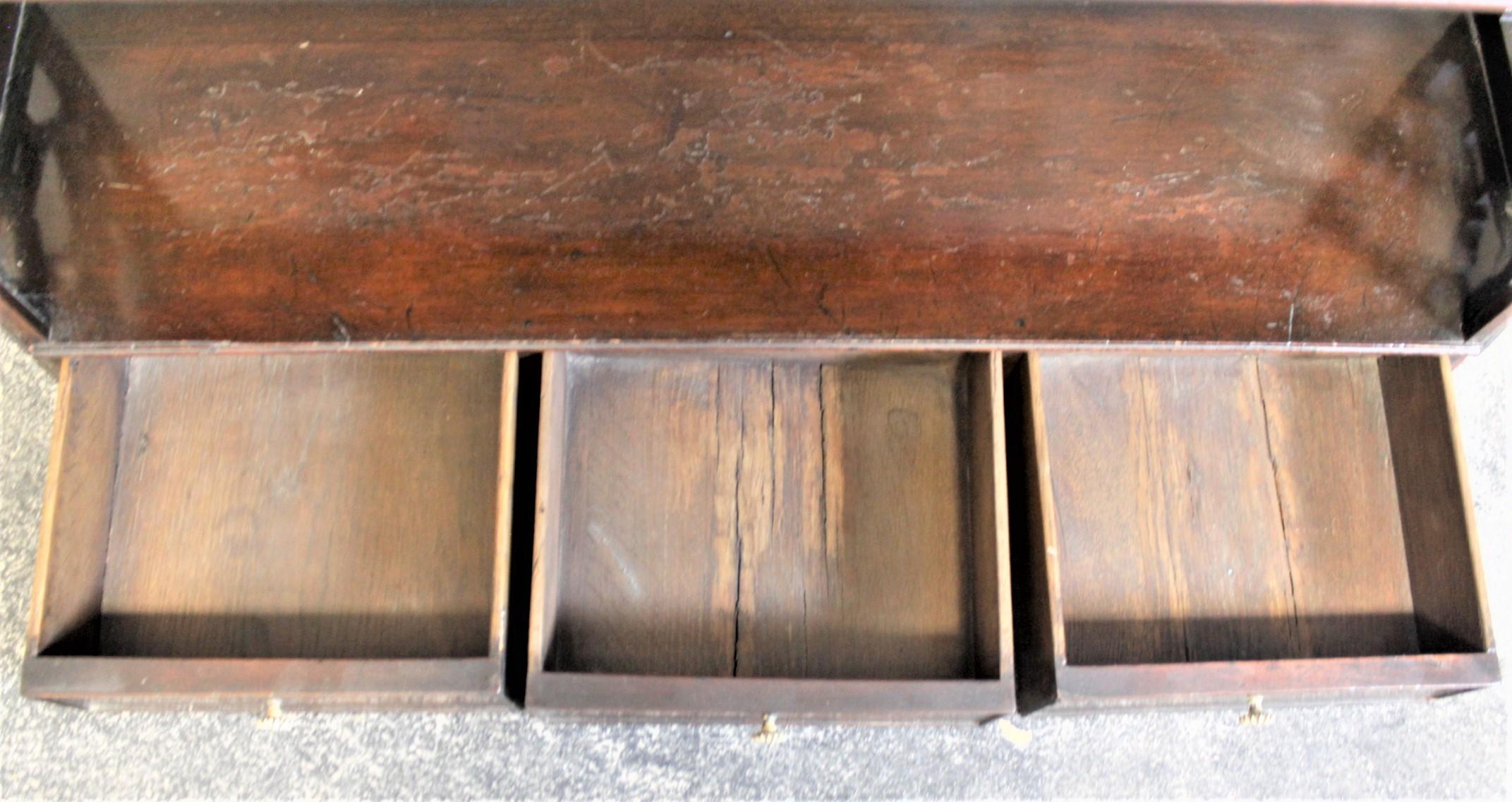 18th Century Antique Wooden Chinese Chippendale Wall Shelf or Hanging Bookshelf with Drawers