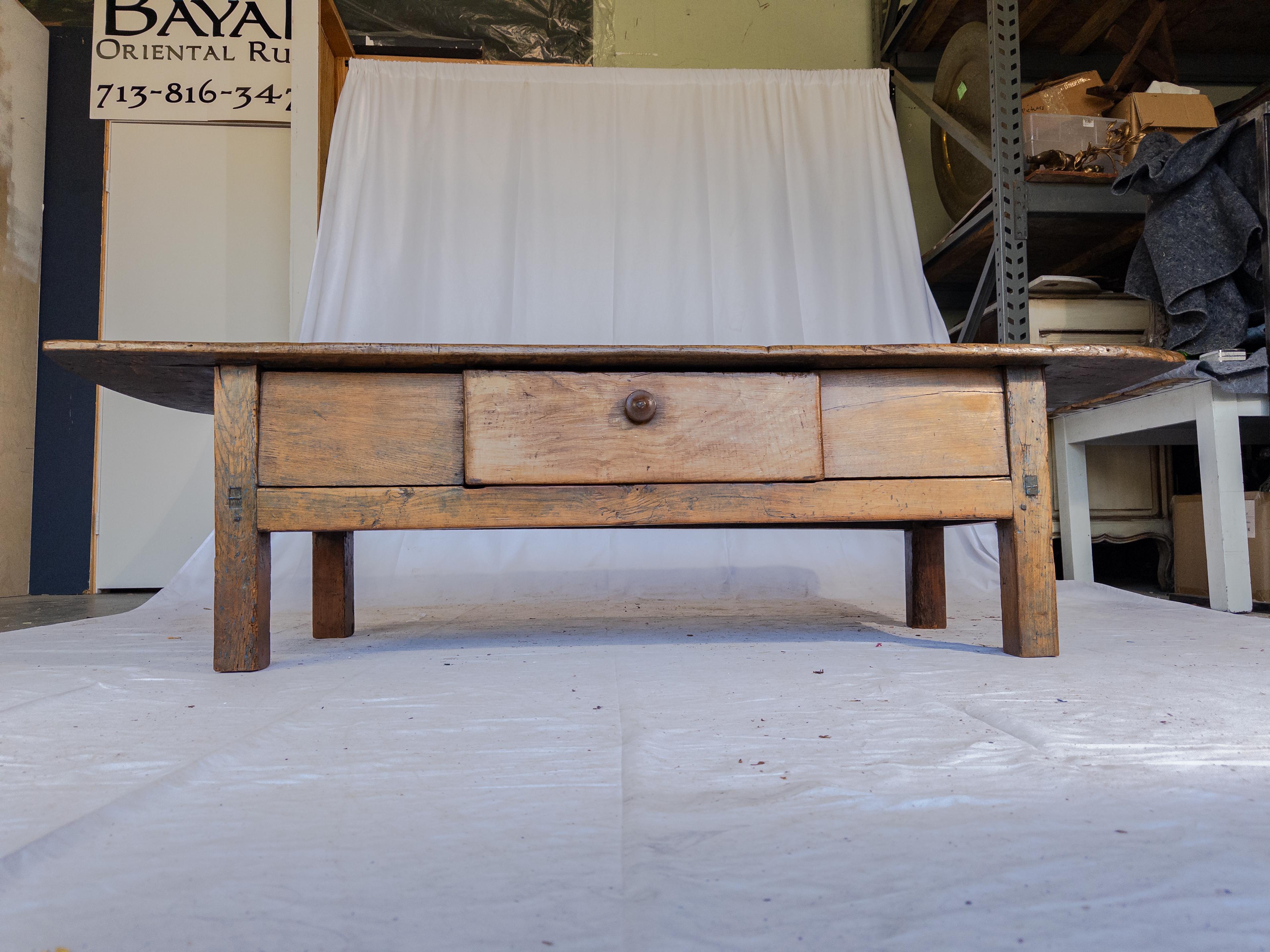 19th Century Antique Wooden Coffee Table For Sale
